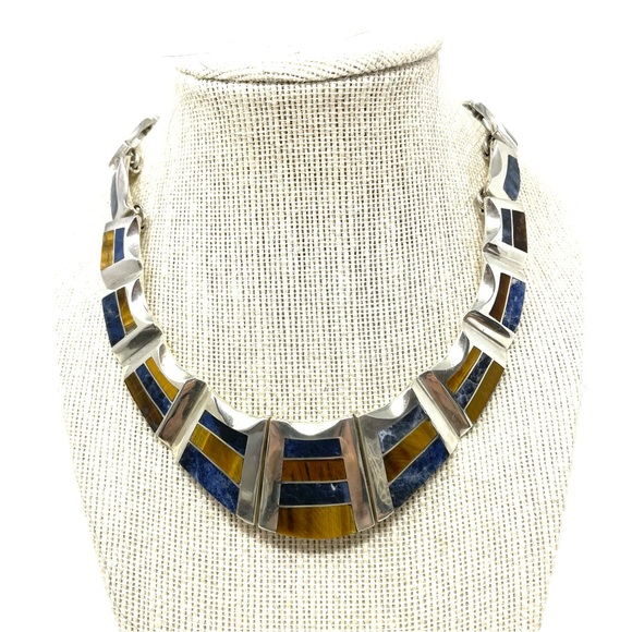 TAXCO three piece sterling silver set with inlaid gemstones, NWOT - Picture 6 of 14